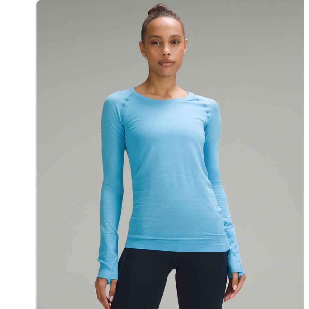 NWT Swiftly Tech Long-Sleeve Shirt 2.0 Hip Length Kayak Blue Light SIZE 4